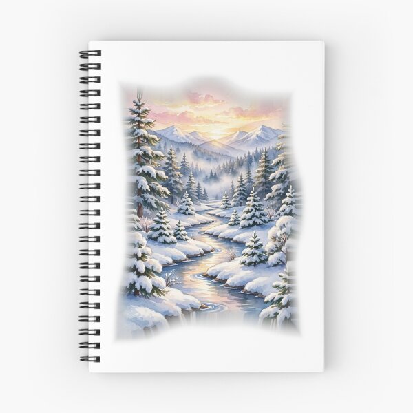 Item preview, Winter Stream Through the Pines - Holiday Tee designed and sold by KERK Art and Design.