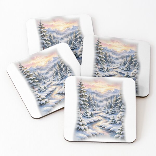 Item preview, Winter Stream Through the Pines - Holiday Tee designed and sold by KERK Art and Design.