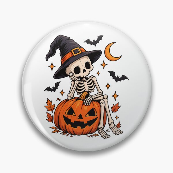 Item preview, Halloween Skeleton Pumpkin Witch designed and sold by Mix Mood.