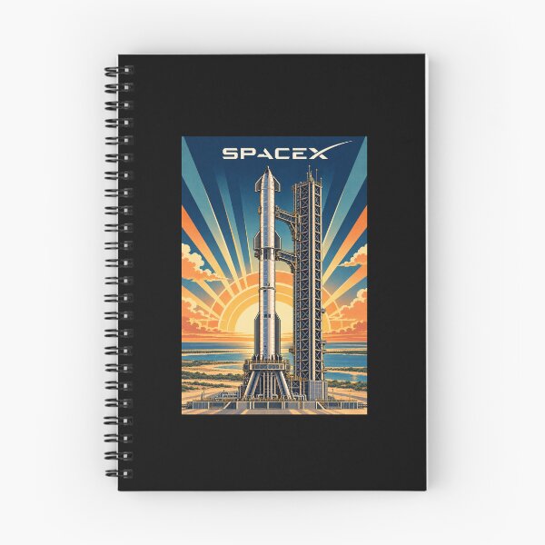 Item preview, SpaceX Starship Reentry – Retro Navy Orange Silkscreen Space Art designed and sold by TEEJAMBOREE.