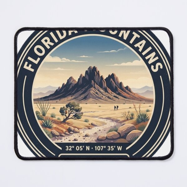 Item preview, Florida Mountains New Mexico Vintage Hiking Badge designed and sold by mnkyride.