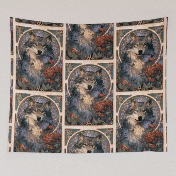 Item preview, Art nouveau wolf designed and sold by MendaciousMina.