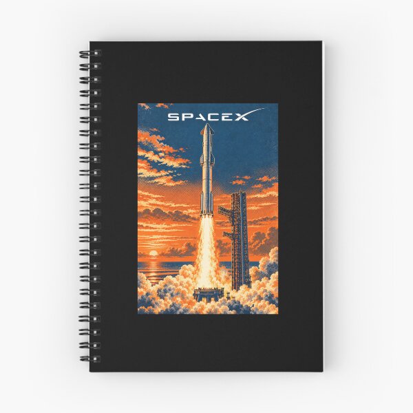 Item preview, SpaceX Starship Reentry – Retro Navy Orange Silkscreen Space Art designed and sold by TEEJAMBOREE.