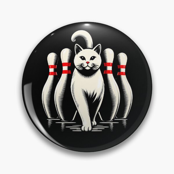 Item preview, Cute Bowling Cat Strikes Between Pins designed and sold by Moizento.