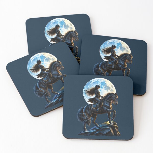 Item preview, Midnight Moon Horse Rider Fantasy Equestrian Artwork designed and sold by M. Mamdouh Artworks.