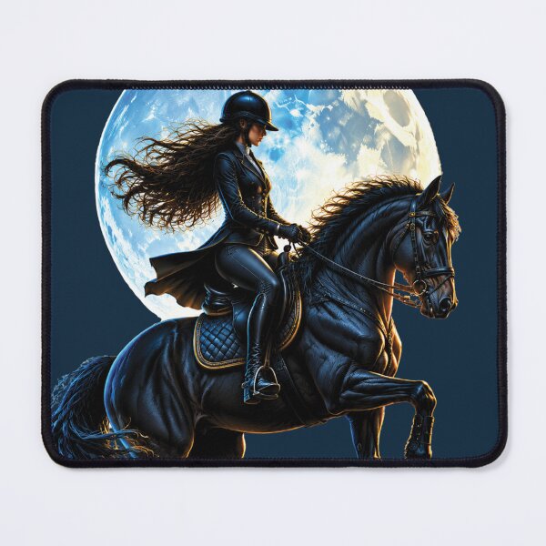 Item preview, Midnight Moon Horse Rider Fantasy Equestrian Artwork designed and sold by M. Mamdouh Artworks.