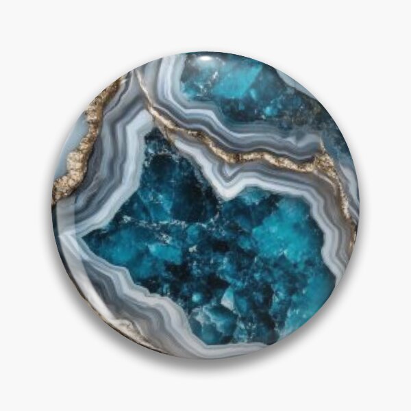 Item preview, Teal Agate Geode Slice — Luxury Turquoise Crystal & Gold Vein Texture designed and sold by LYAN-STORE.