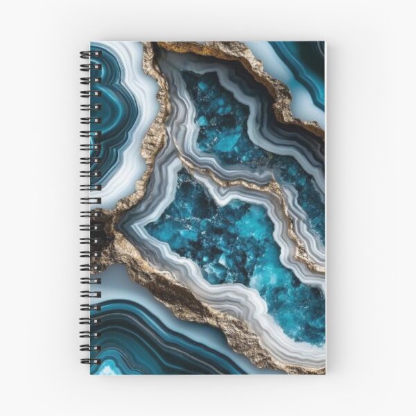 Item preview, Teal Agate Geode Slice — Luxury Turquoise Crystal & Gold Vein Texture designed and sold by LYAN-STORE.
