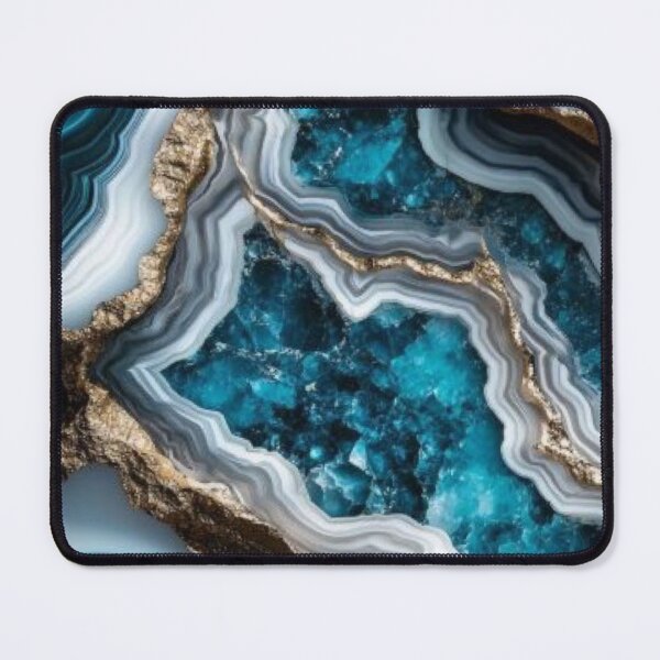 Item preview, Teal Agate Geode Slice — Luxury Turquoise Crystal & Gold Vein Texture designed and sold by LYAN-STORE.