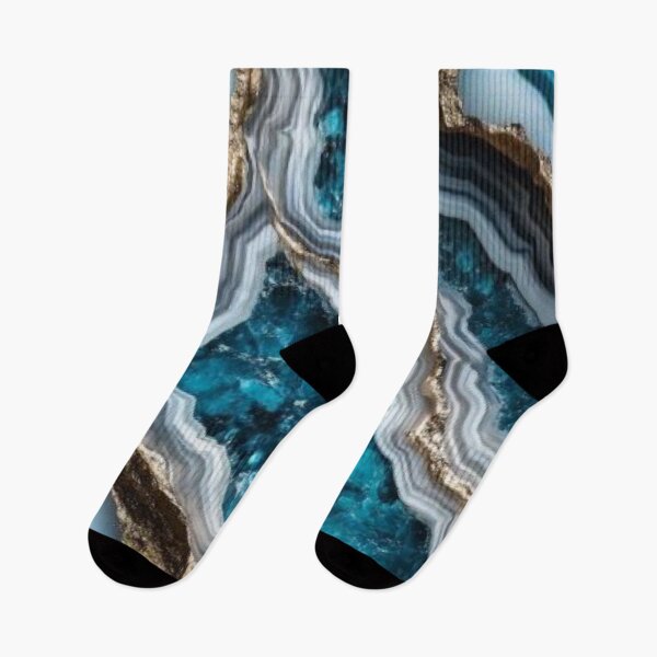 Item preview, Teal Agate Geode Slice — Luxury Turquoise Crystal & Gold Vein Texture designed and sold by LYAN-STORE.