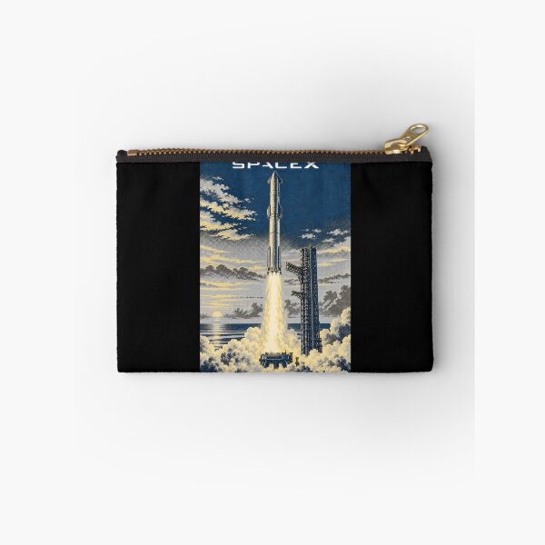 Item preview, SpaceX Starship Reentry – Retro Navy Orange Silkscreen Space Art designed and sold by TEEJAMBOREE.