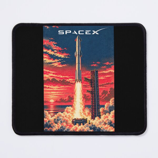 Item preview, SpaceX Starship Reentry – Retro Navy Orange Silkscreen Space Art designed and sold by TEEJAMBOREE.