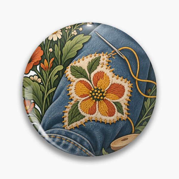 Item preview, Visible Mending Flower Patch – Slow Fashion designed and sold by Mateuszex2010.