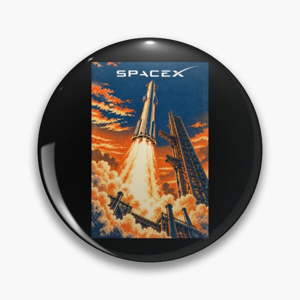 Item preview, SpaceX Starship Reentry – Retro Navy Orange Silkscreen Space Art designed and sold by TEEJAMBOREE.