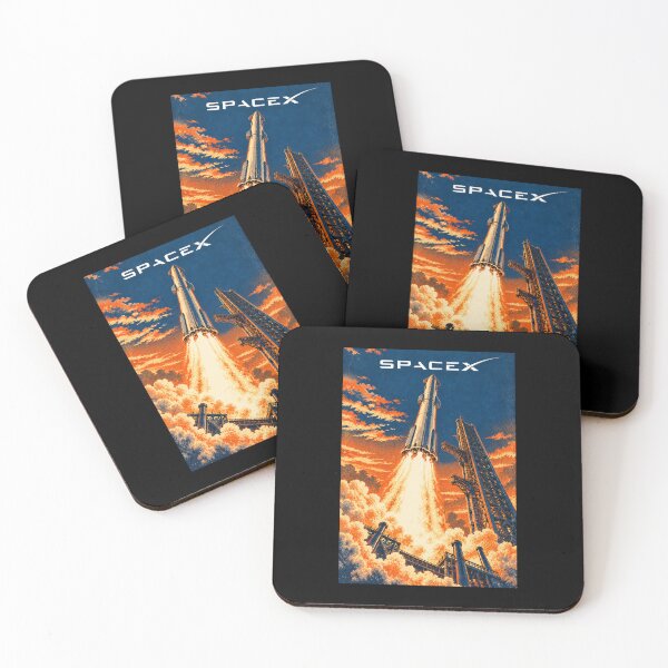 Item preview, SpaceX Starship Reentry – Retro Navy Orange Silkscreen Space Art designed and sold by TEEJAMBOREE.