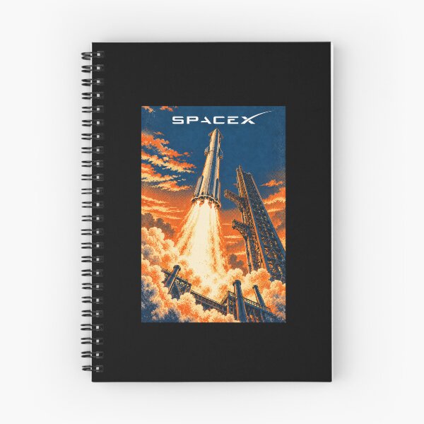 Item preview, SpaceX Starship Reentry – Retro Navy Orange Silkscreen Space Art designed and sold by TEEJAMBOREE.