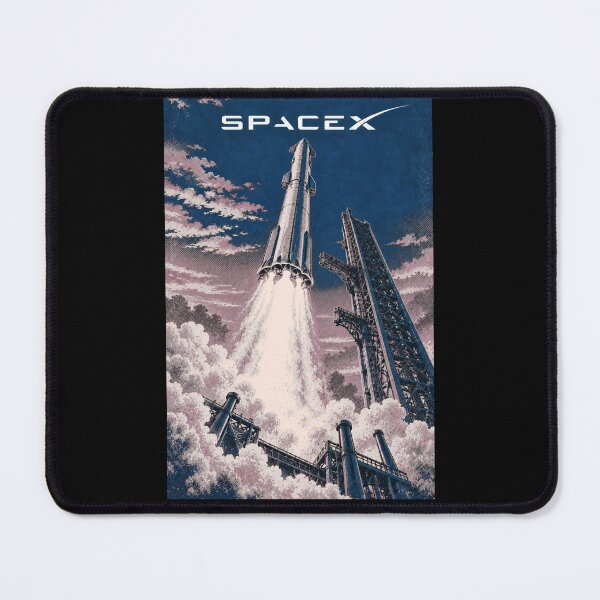 Item preview, SpaceX Starship Reentry – Retro Navy Orange Silkscreen Space Art designed and sold by TEEJAMBOREE.