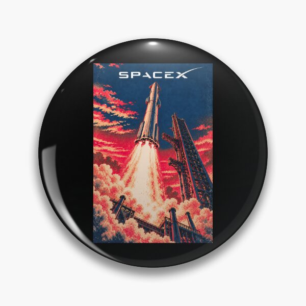 Item preview, SpaceX Starship Reentry – Retro Navy Orange Silkscreen Space Art designed and sold by TEEJAMBOREE.
