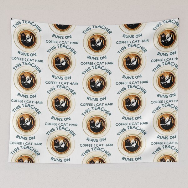 Item preview, This Teacher Runs On Coffee And Cat Hair  designed and sold by ksnkm.