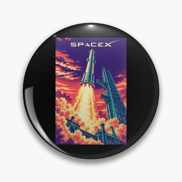 Item preview, SpaceX Starship Reentry – Retro Navy Orange Silkscreen Space Art designed and sold by TEEJAMBOREE.