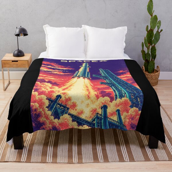 Item preview, SpaceX Starship Reentry – Retro Navy Orange Silkscreen Space Art designed and sold by TEEJAMBOREE.