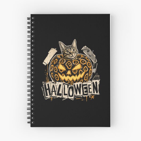 Item preview, Grunge Leopard Pumpkin Cat – Urban Halloween Streetwear Design designed and sold by Bengoer18.