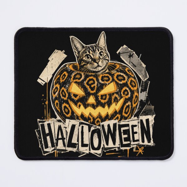 Item preview, Grunge Leopard Pumpkin Cat – Urban Halloween Streetwear Design designed and sold by Bengoer18.
