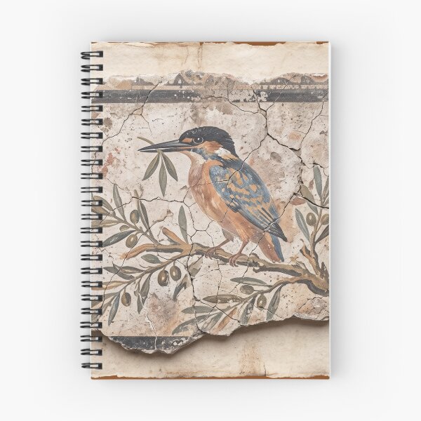 Item preview, Kingfisher on Olive Branch - Ancient Roman Fresco Art designed and sold by codex antique.