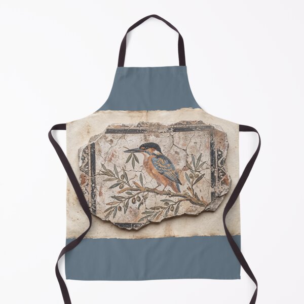 Item preview, Kingfisher on Olive Branch - Ancient Roman Fresco Art designed and sold by codex antique.