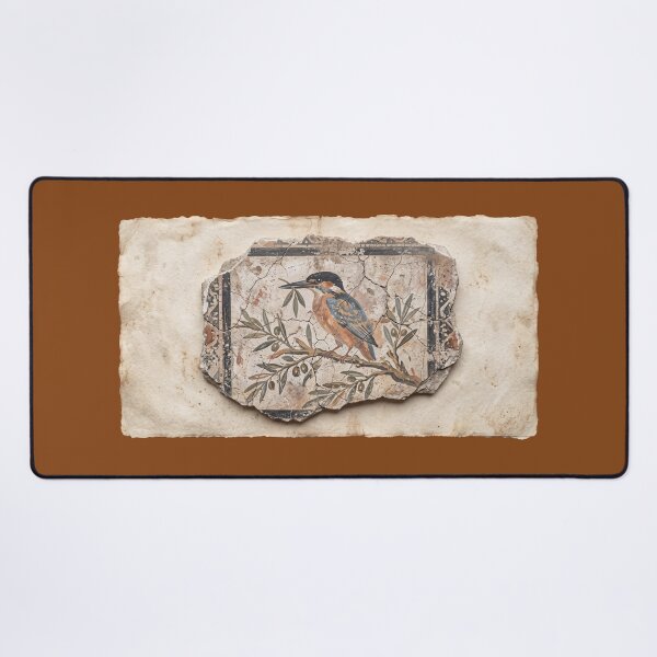 Item preview, Kingfisher on Olive Branch - Ancient Roman Fresco Art designed and sold by codex antique.