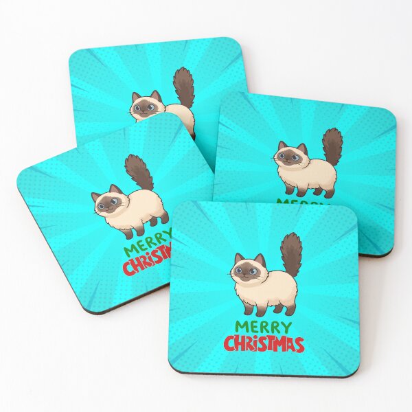 Item preview, Cute Siamese Cat Merry Christmas Holiday Art designed and sold by stormk10.