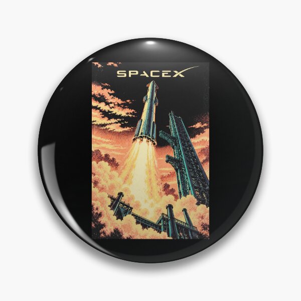 Item preview, SpaceX Starship Reentry – Retro Navy Orange Silkscreen Space Art designed and sold by TEEJAMBOREE.