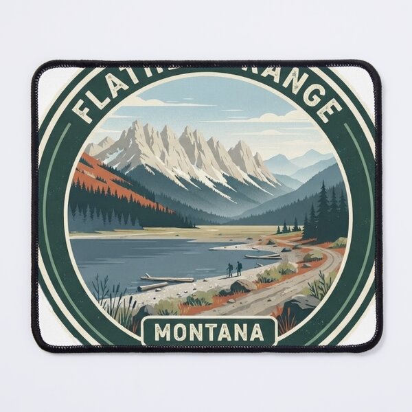 Item preview, Flathead Range Montana Vintage Hiking Badge designed and sold by mnkyride.