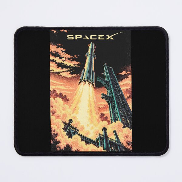 Item preview, SpaceX Starship Reentry – Retro Navy Orange Silkscreen Space Art designed and sold by TEEJAMBOREE.