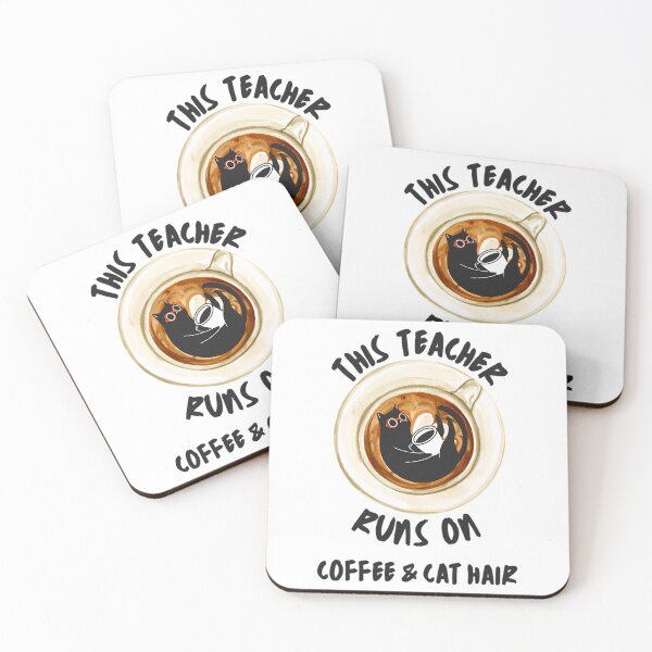 Item preview, This Teacher Runs On Coffee And Cat Hair  designed and sold by ksnkm.