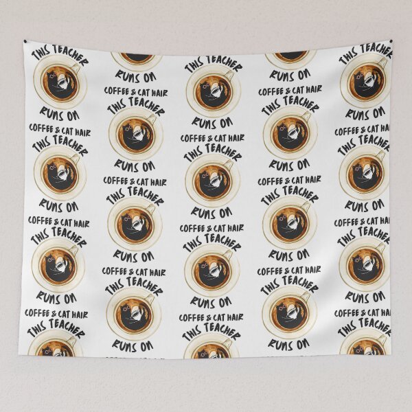 Item preview, This Teacher Runs On Coffee And Cat Hair  designed and sold by ksnkm.