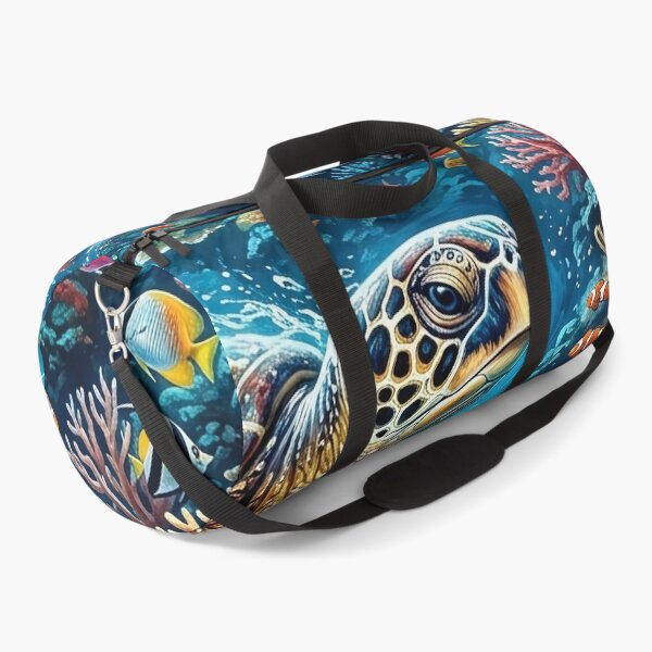 Item preview, Colorful Sea Turtle in a Sunlit Coral Reef designed and sold by Lucid Dream Pixel.