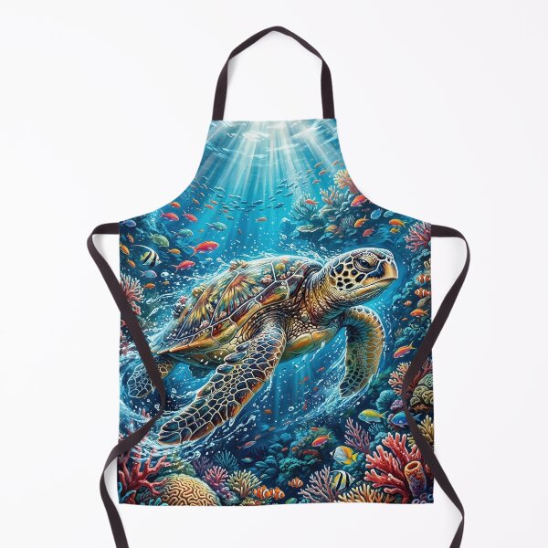 Item preview, Colorful Sea Turtle in a Sunlit Coral Reef designed and sold by Lucid Dream Pixel.