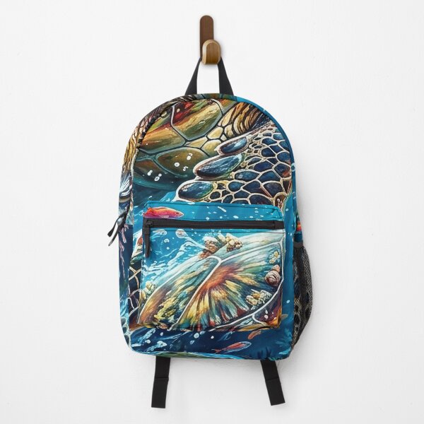 Item preview, Colorful Sea Turtle in a Sunlit Coral Reef designed and sold by Lucid Dream Pixel.