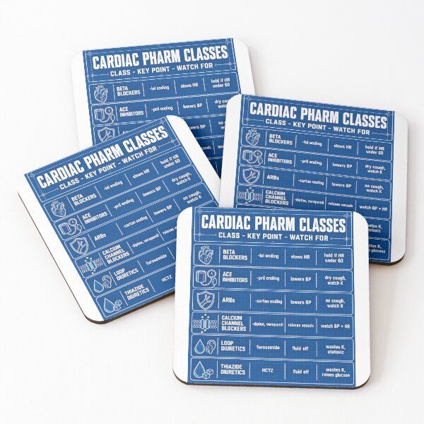 Item preview, Cardiac Pharm Classes Blueprint Study Aid Nursing Student Sticker designed and sold by isokinetic.