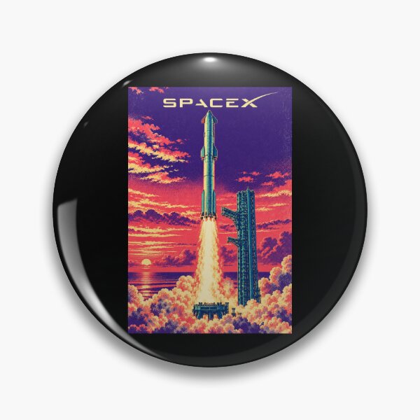 Item preview, SpaceX Starship Reentry – Retro Navy Orange Silkscreen Space Art designed and sold by TEEJAMBOREE.