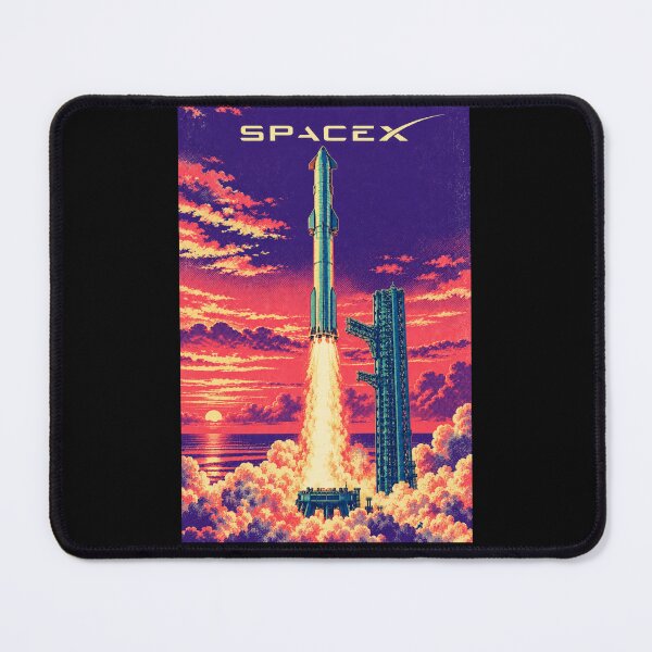 Item preview, SpaceX Starship Reentry – Retro Navy Orange Silkscreen Space Art designed and sold by TEEJAMBOREE.