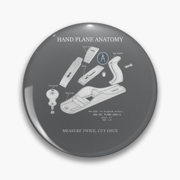Item preview, Vintage Woodworking Hand Plane Anatomy - Carpenter Patent Sketch designed and sold by The Blueprint Archive.