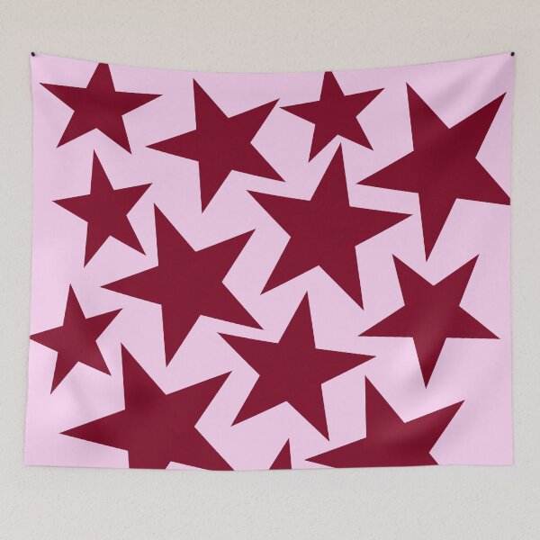 Item preview, Large Stars Burgundy Red and Pink designed and sold by Jeallan Designs.