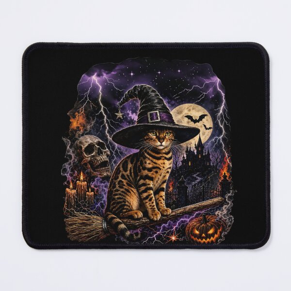Item preview, Magical Bengal Cat Witch – Mystical Halloween designed and sold by Bengoer18.