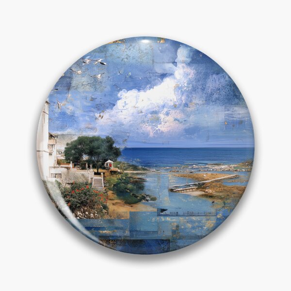 Item preview, Blue Harbor Reverie Landscape Mosaic designed and sold by Dream Mythos Studios.