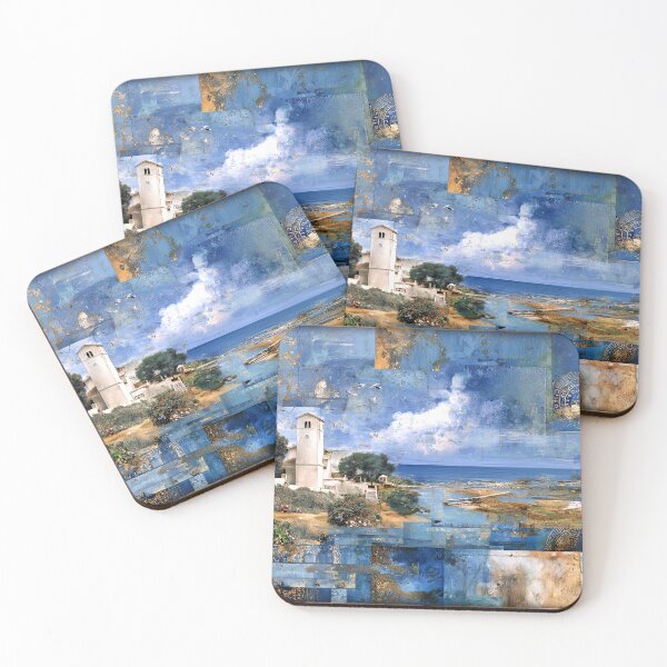 Item preview, Blue Harbor Reverie Landscape Mosaic designed and sold by Dream Mythos Studios.