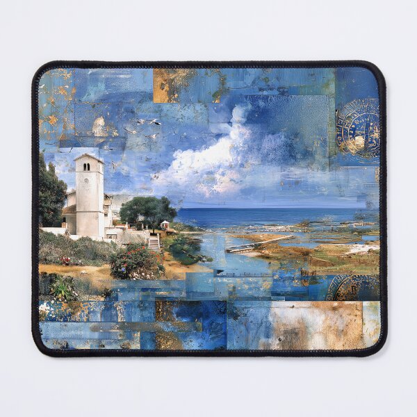 Item preview, Blue Harbor Reverie Landscape Mosaic designed and sold by Dream Mythos Studios.