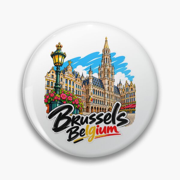 Item preview, Brussels Belgium Illustrated Travel Art designed and sold by EdwinkOne.