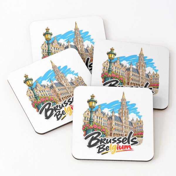 Item preview, Brussels Belgium Illustrated Travel Art designed and sold by EdwinkOne.